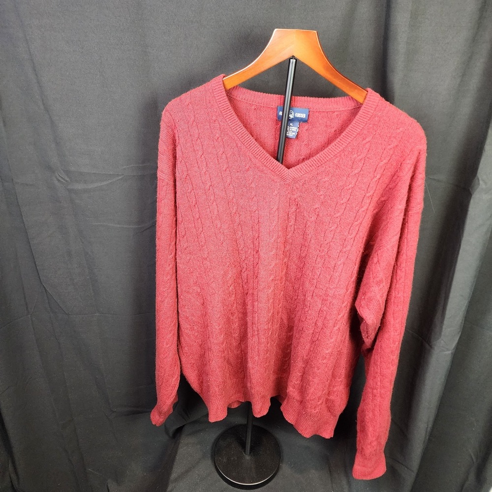 alan flusser 100% Cashmere Sweater RED Size Xl